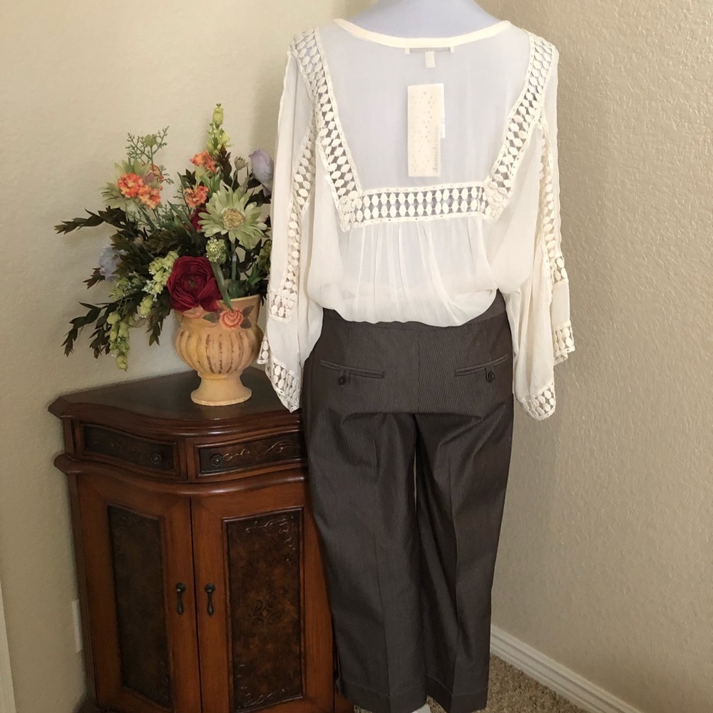 Express Design Studio Pinstripe Cuffed Ankle Pants - image 7